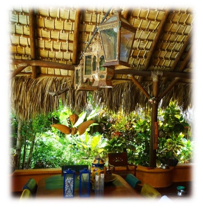 Le toit de palmes de caña confère à notre maison une atmosphère douce, chaleureuse, cosy. J'adore.